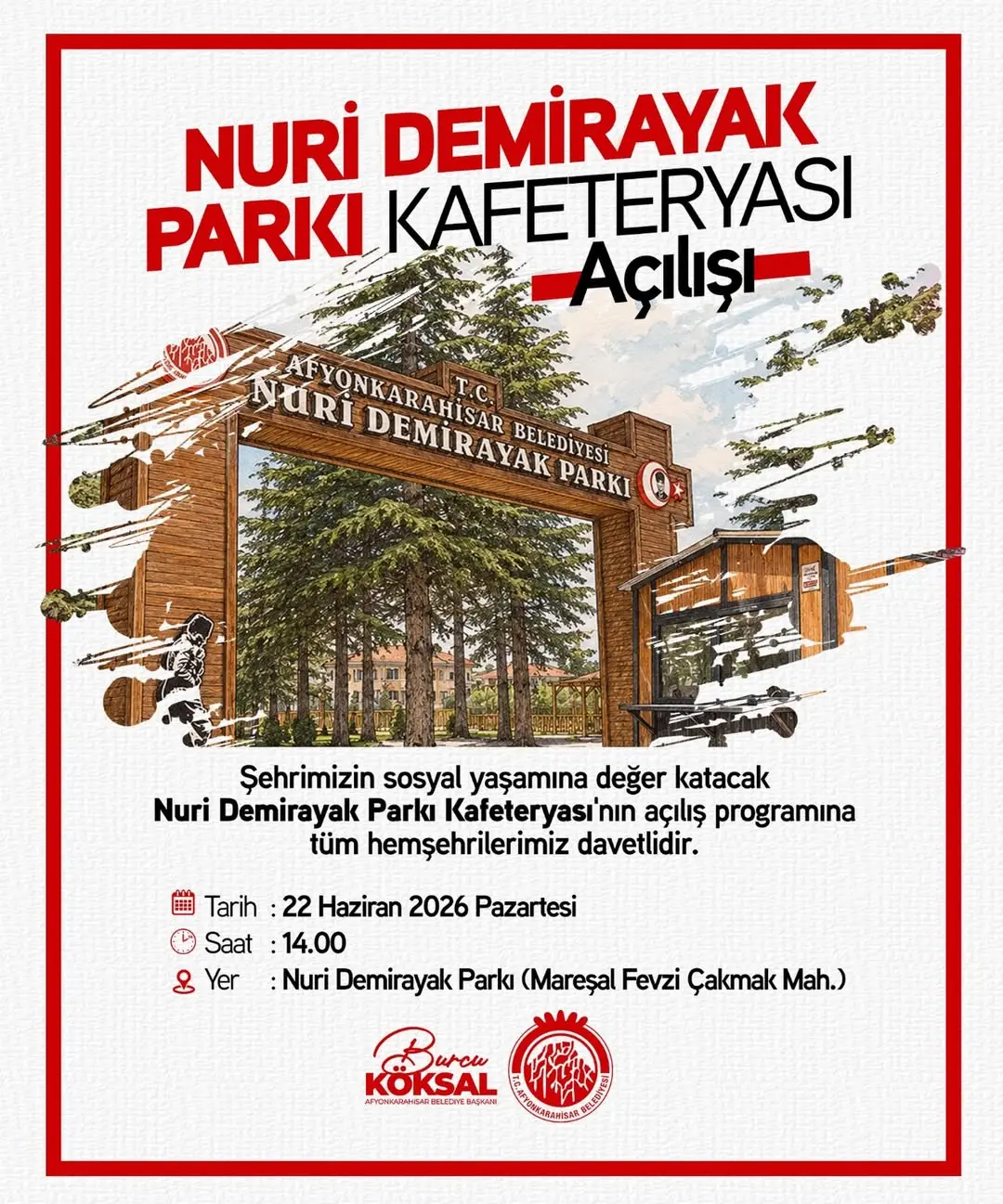 Afyonkarahisar Belediyesi'nden Nuri Demirayak Parkı Kafeteryası Müjdesi