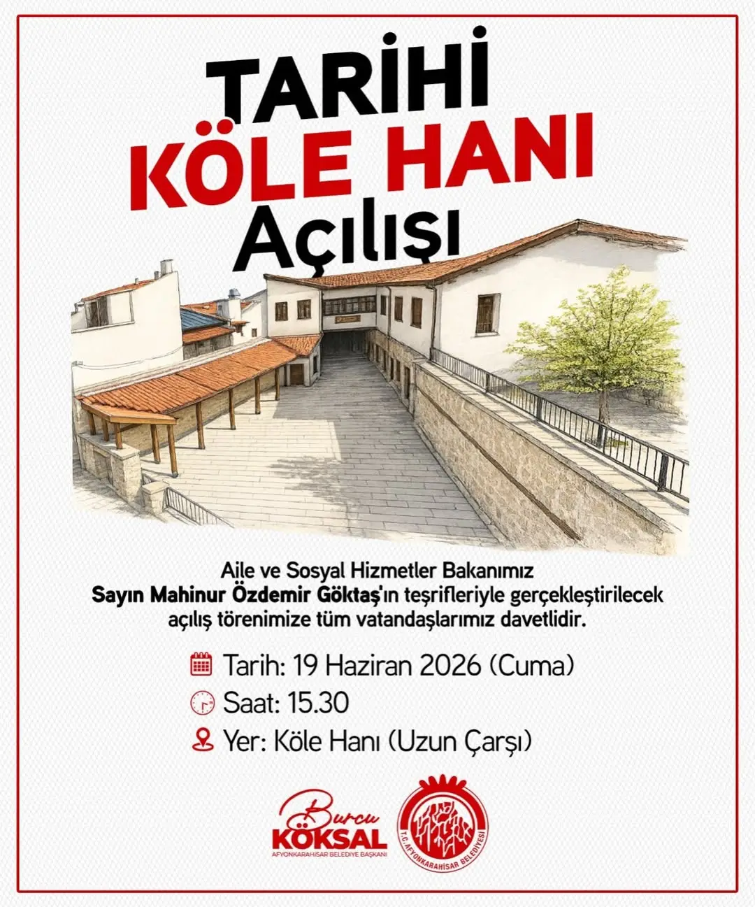 Afyonkarahisar Belediye Başkanı Burcu Köksal, Tarihi Köle Hanı'nı Şehre Kazandırıyor