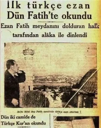 Ezanın Arapça Okunmasının Yasaklandığı Dönemin 76. Yıl Dönümü