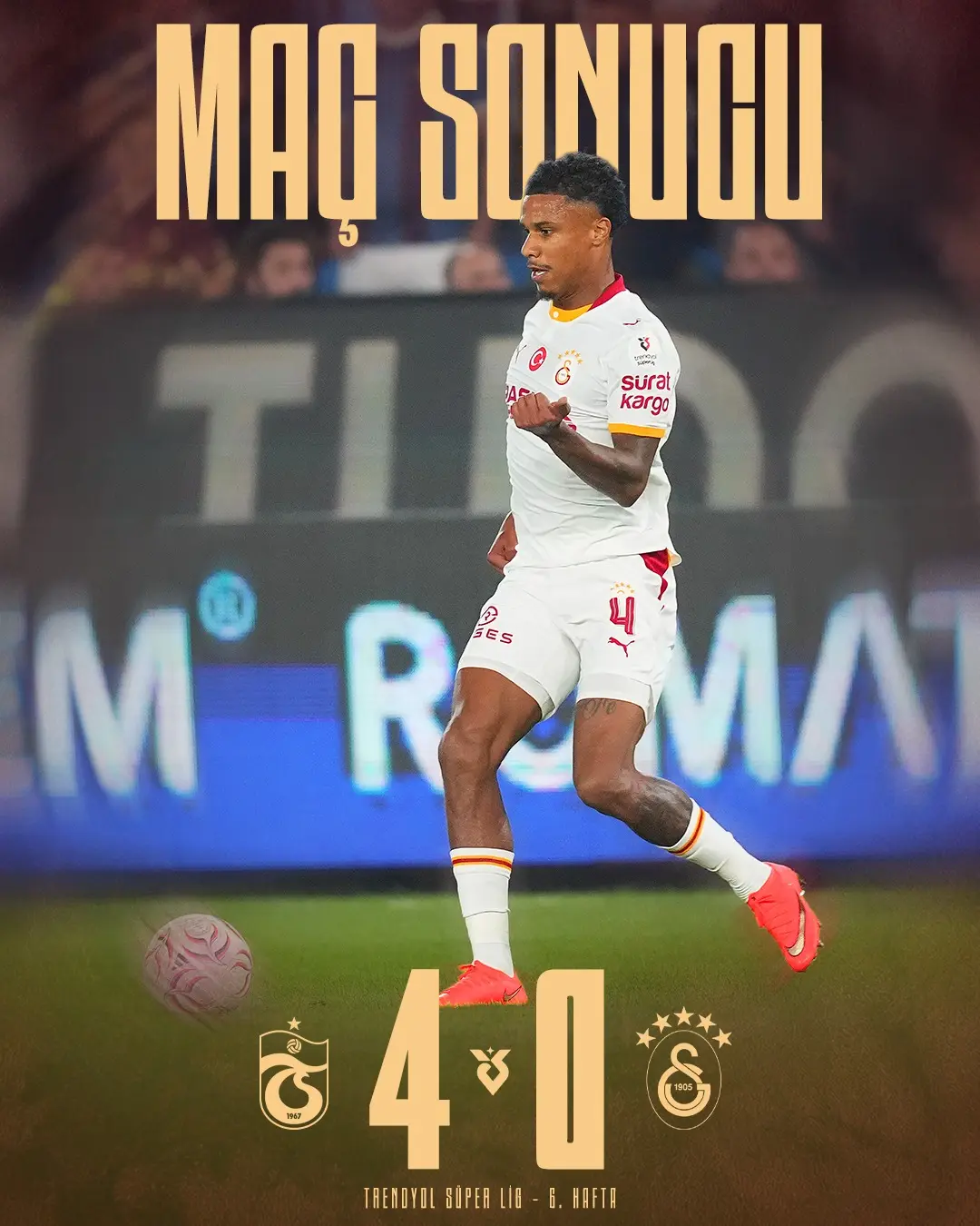 Maç sonucu: Trabzonspor 4-0 Galatasaray...