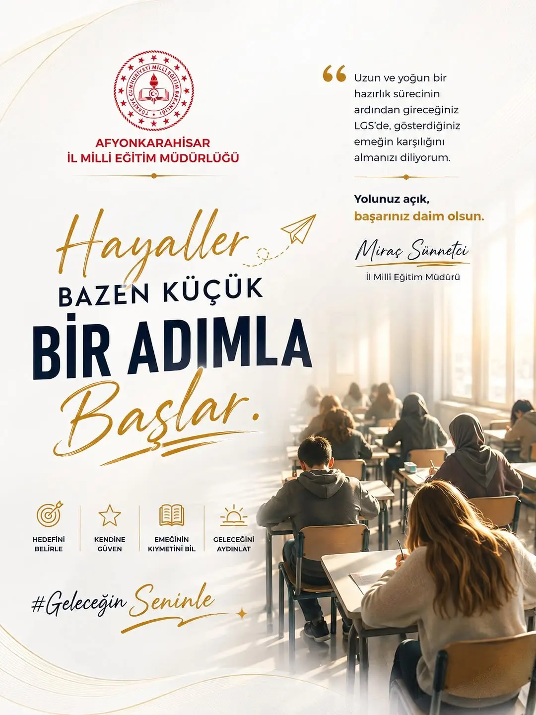 Afyonkarahisar İl Milli Eğitim Müdürlüğü'nden Motivasyon Dolu Paylaşım