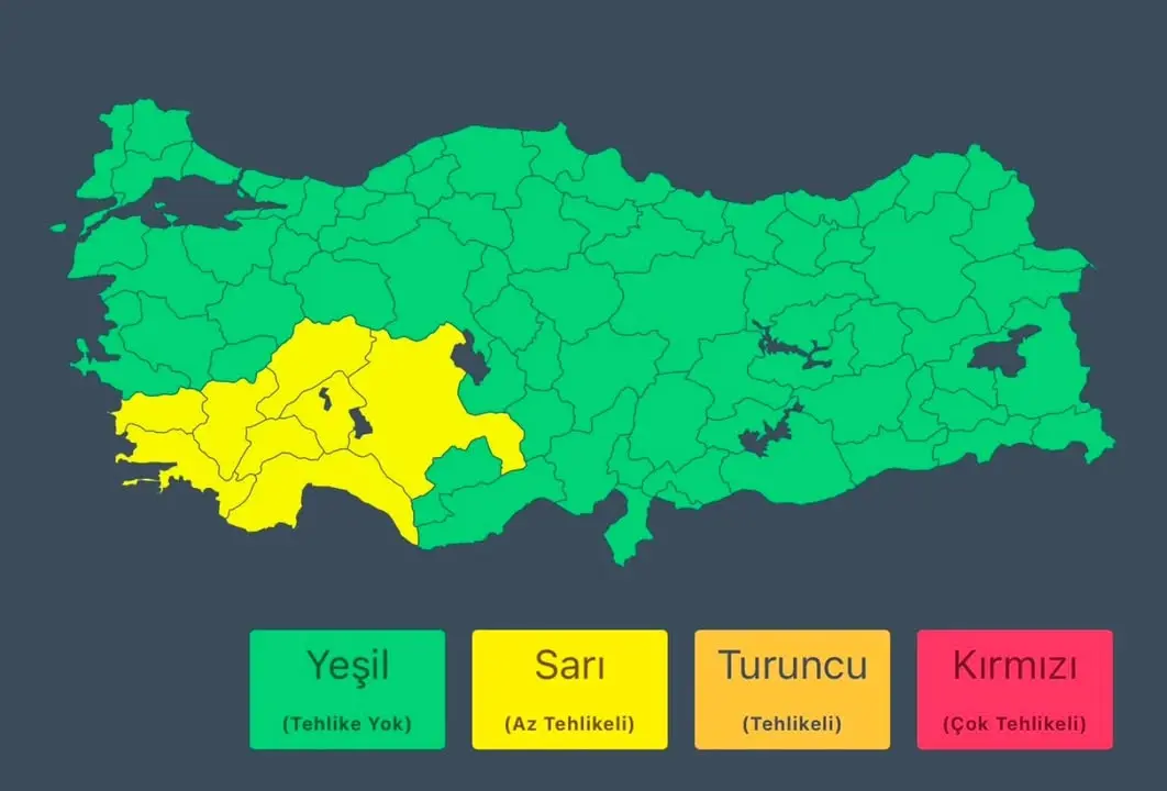 Meteoroloji Genel Müdürlüğü'nden Alınan Son Bilgilere Göre