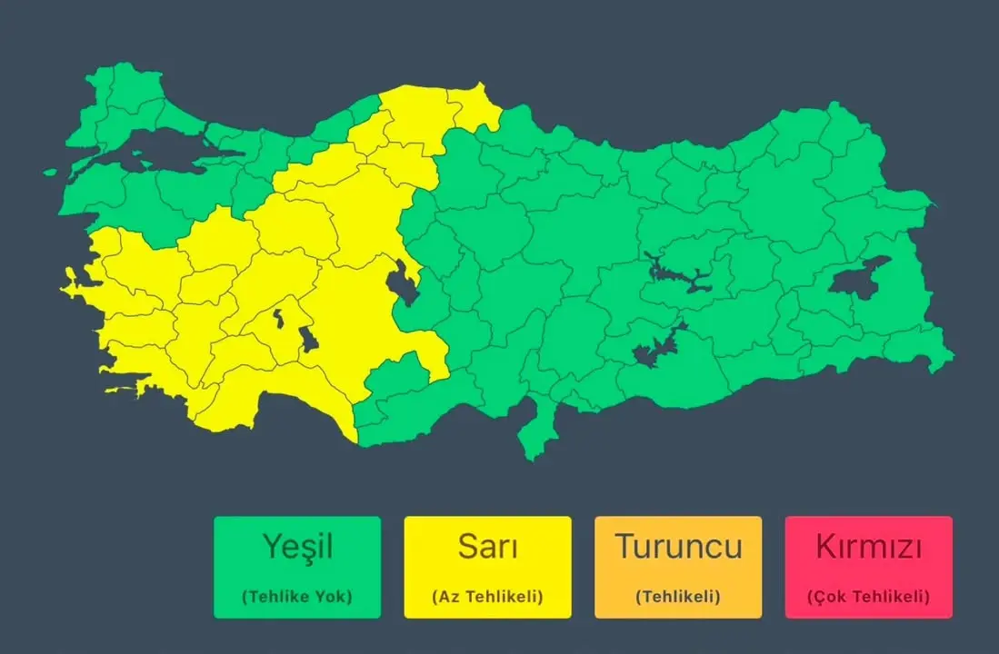 Meteoroloji Genel Müdürlüğü'nden Alınan Son Bilgilere Göre
