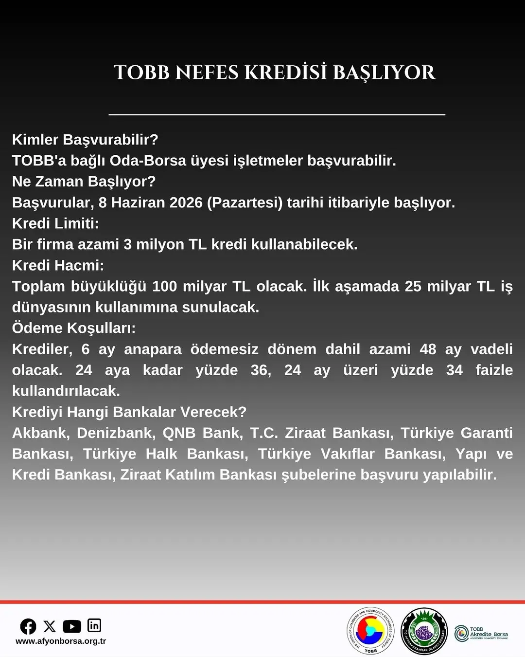TOBB Nefes Kredisi Yeniden Başlıyor