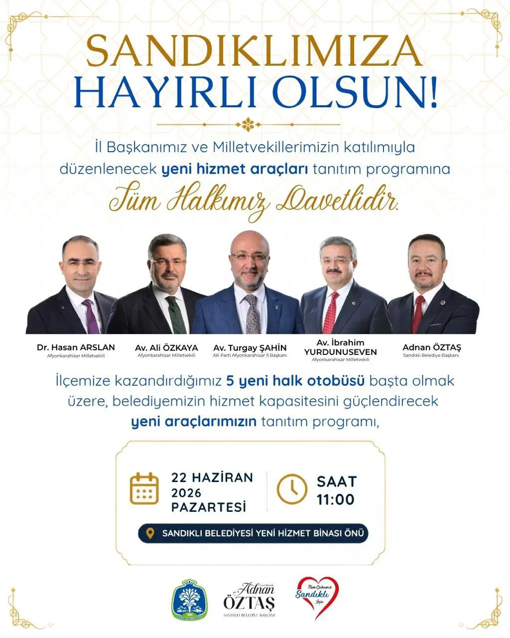 Sandıklı Belediyesi'nden Yeni Yatırım: 5 Adet Otobüs ve Hizmet Araçları