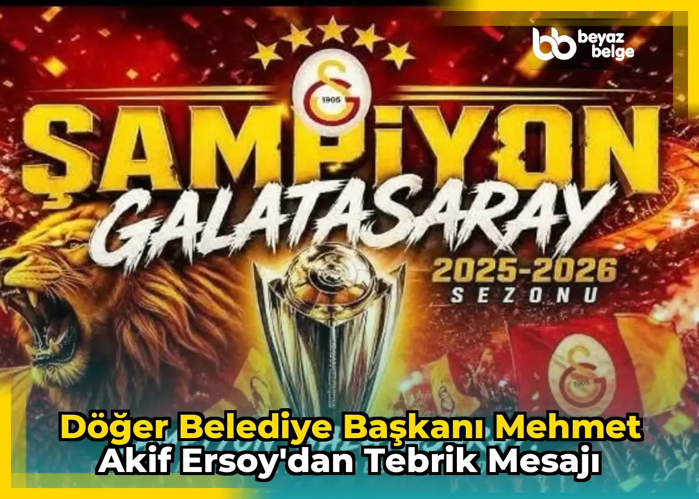 Döğer Belediye Başkanı Mehmet Akif Ersoy'dan Tebrik Mesajı