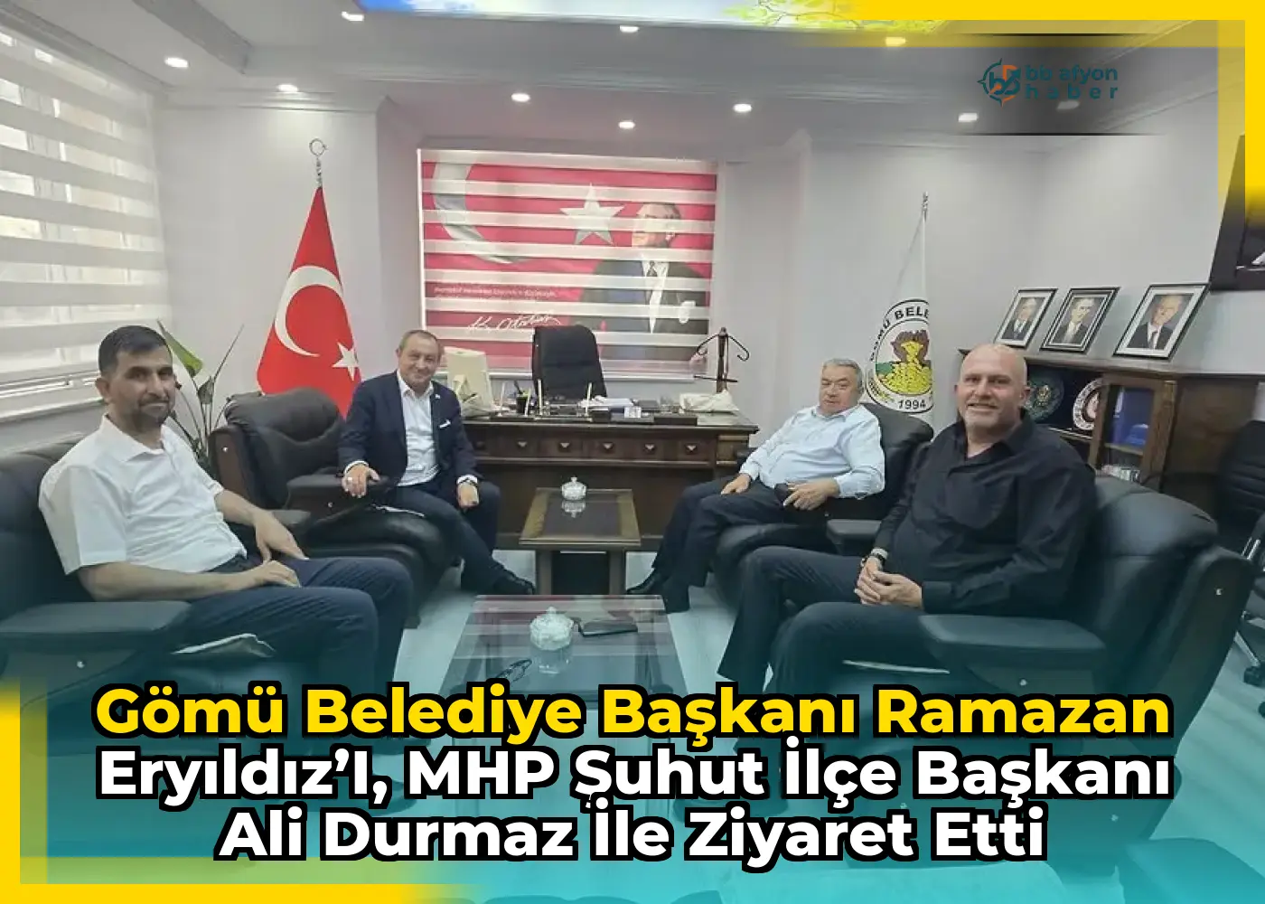 Gömü Belediye Başkanı Ramazan Eryıldız’ı, MHP Şuhut İlçe Başkanı Ali Durmaz ile Ziyaret Etti