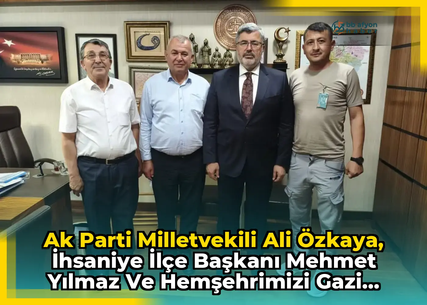Ak Parti Milletvekili Ali Özkaya, İhsaniye İlçe Başkanı Mehmet Yılmaz ve Hemşehrimizi Gazi Meclis'te Misafir Etti