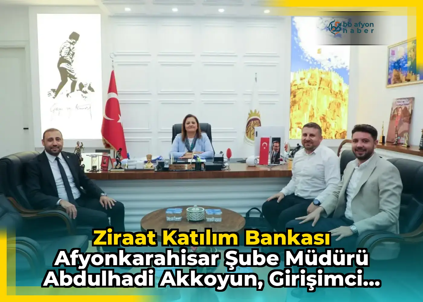 Ziraat Katılım Bankası Afyonkarahisar Şube Müdürü Abdulhadi Akkoyun, Girişimci Müşteri İlişkileri Yetkilisi ile Görüştü