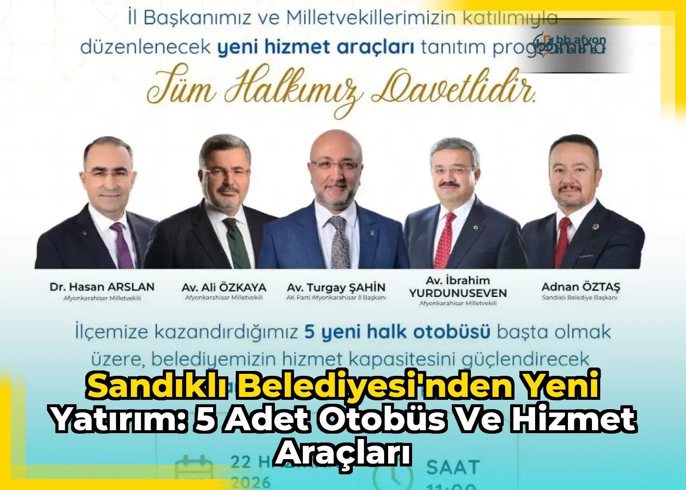Sandıklı Belediyesi'nden Yeni Yatırım: 5 Adet Otobüs ve Hizmet Araçları