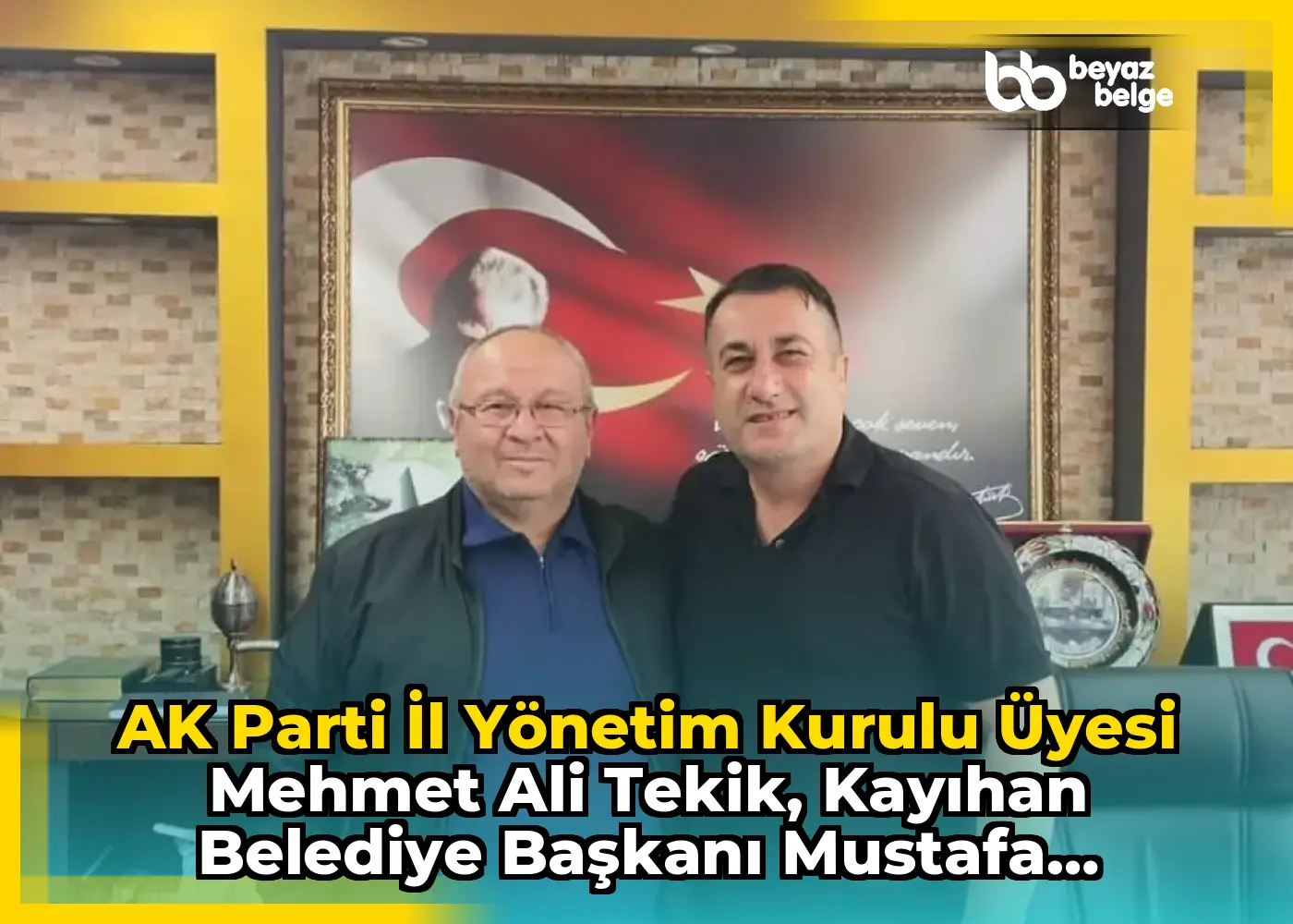 AK Parti İl Yönetim Kurulu Üyesi Mehmet Ali Tekik, Kayıhan Belediye Başkanı Mustafa Demiray'ı Ziyaret Etti