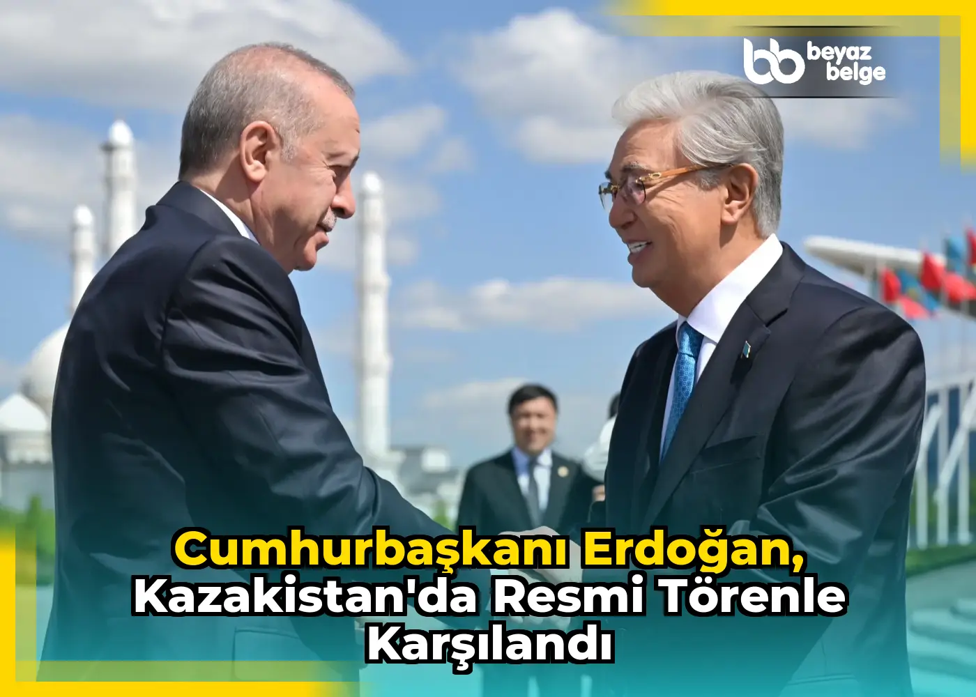 Cumhurbaşkanı Erdoğan, Kazakistan'da resmi törenle karşılandı
